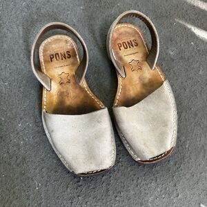 Pons Womens Avarcas Sandals Size 6 Taupe Leather Spanish Handmade Shoe